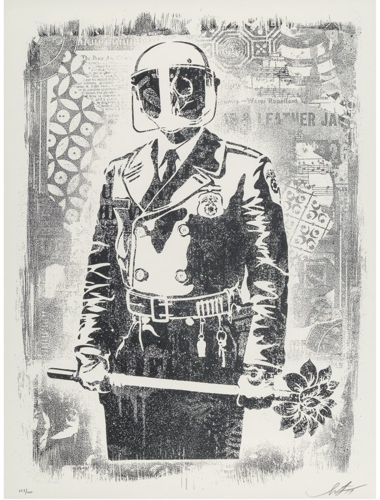 Shepard Fairey, My Florist Is A Dick, Damaged Stencil Series