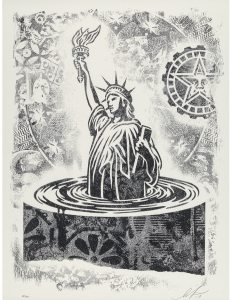 Shepard Fairey, People's Climate March, Damaged Stencil Series