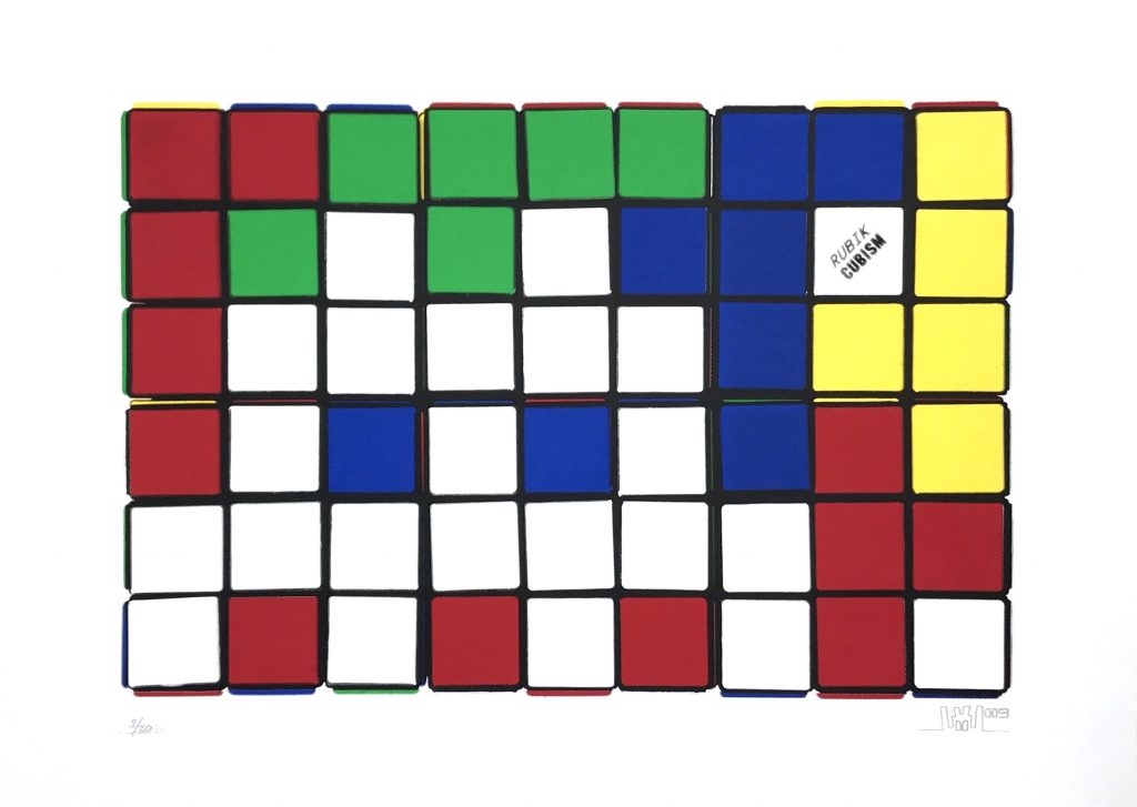Invader, Rubik - Six Cubes (Blue and Yellow)