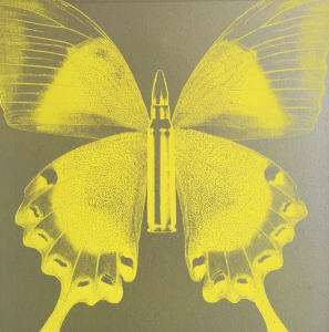 Rubem Robierb, Butterfly I (Yellow on Silver)