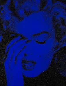 Russell Young, Marilyn Crying - Mediterranean Blue and Black