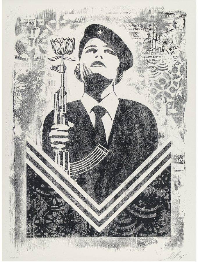 Shepard Fairey, Peace Guard 2, Damaged Stencil Series